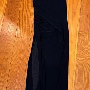 Adrianna Papell Midnight One Shoulder Jersey Gown